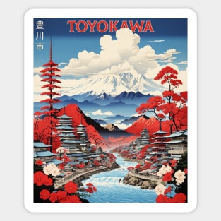 Toyokawa Japan Vintage Poster Tourism Sticker